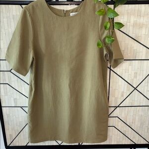 Nordstrom label Khaki linen dress Size M